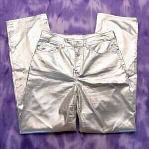 H&M divided metallic silver pants